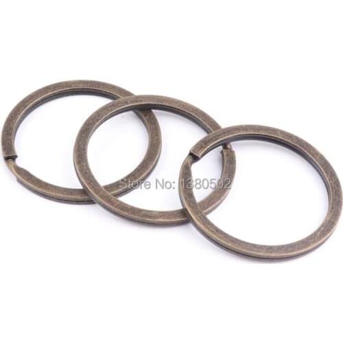 20pcs 35mm bronze color metal round shape key ring key chain buckle for bag garment accessories
