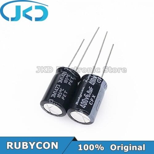 20pcs RUBYCON 6.8UF 400V 10*16mm 105℃ 6.8UF400V 400V6.8UF 10x16mm Aluminum Electrolytic Capacitor