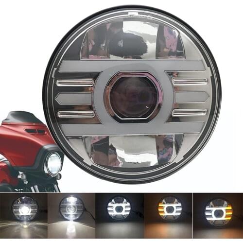 7 Inch 60W DOT SAE E9 Motorcycle Headlamp with angle eye Led Headlight 7inch housing bucket trim ring