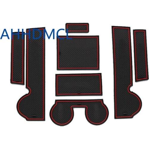 Car Anti-Dirty Pad Door Groove Gate Slot Cup Armrest Storage Pad Mat For Mitsubishi Lancer 2010 2011 2012 2013 2014 2015