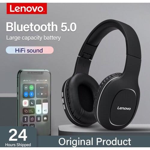 Lenovo HD300 Bluetooth Headphones HIFI stereo Game Headset Subwoofer Sports Foldable Wireless Headset Noise Reduction with Mic
