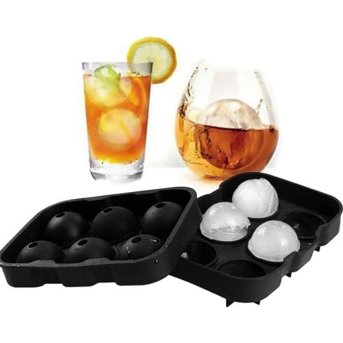 Large Ice Cube Maker Silicone Mold 6 Cell Big Sphere Ice Ball Square Ice Cube Tray Whiskey Wine Cocktail Party Bar Accessories 2