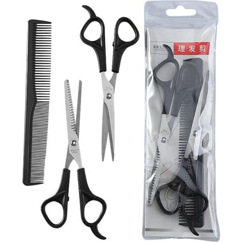 Household Hairdressing Scissors Thinning Shears Hair Cutting Barber Scissors Flat Tooth Scissor Comb 3pcs Set Hair Styling Tools
