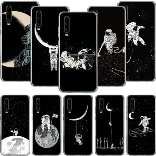 Starry Astronaut Moon Phone Case For Huawei P30 P40 P20 P10 Mate 20 10 30 Lite Pro P Smart Z Plus Printing Cover Coque Shell