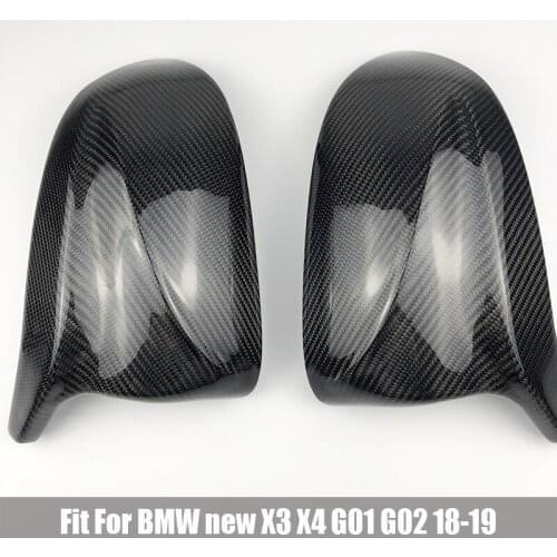 Carbon Fiber Side Mirror Cover Cap For BMW X3 G01 2018 2019 X4 G02 X5 G05 X7 G07 horn Wing Rearview Case Shell Cover Replacement
