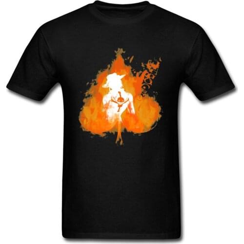 Fire Fist Man T-shirt Luffy Brother Tshirt White Beard Ace Print T Shirt Japan Anime One Piece Shirts Pirate King Skull Logo Tee