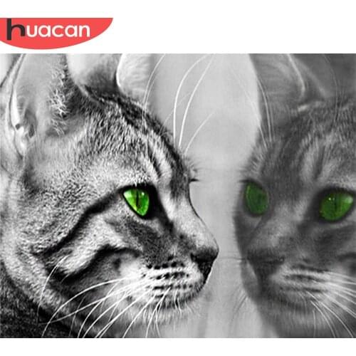 HUACAN DIY Paint By Number Cat Pictures By Number Animal Kits For Adults Handpainted On Canvas Home Decoration Christmas Gift