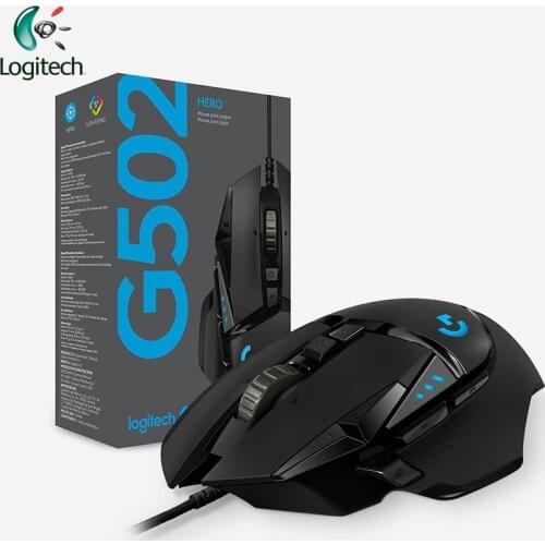 Logitech G502 HERO Gaming Mouse with LIGHTSYNC RGB Programmable HERO Sensor 16,000 DPI Tunable for MOBA Online Game