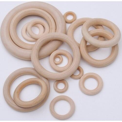 DIY 15-100mm Natural Wood Circle DIY Crafts for Jewelry Making Baby Teething Wooden Loop Ring Kids Toy Ornaments Accessories