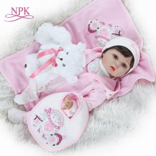 NPK 2019 New desigen Baby Girl Reborn Dolls Kids Toy soft Silicone Vinyl 22'' 50 cm Real Life Baby Reborn Alive Doll