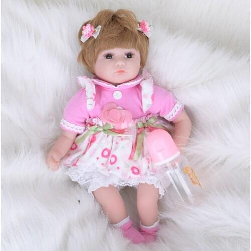 Hoomai 16 Inch Reborn Baby Doll Toy Soft Silicone Realistic Alive Princess Babies Doll For Kids Birthday Gift