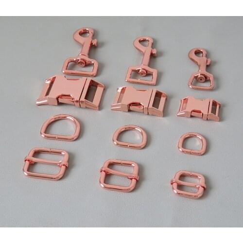 100Sets/Lot Metal D Ring Buckle Hardware Belt Adjuster Clip Hook For Dog Collar Paracord Leash Lock Lobster Clasp Accessory