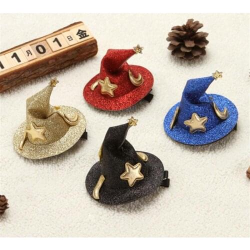 Mini Christmas Hats clip Childrens hairpin gift Halloween cute Wizard Hat headdress hairpin clip Christmas Party Supplies TSLM1