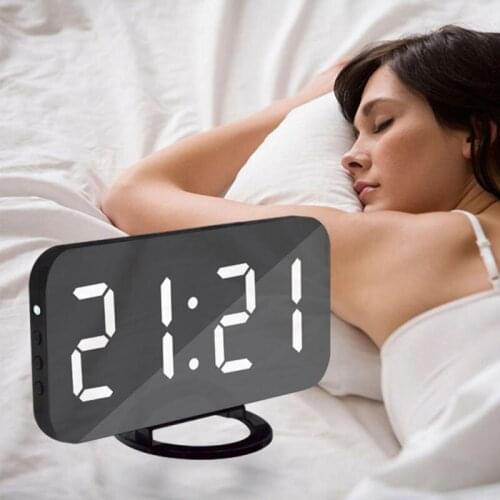Multifunction Snooze Display Time Night Led Table Desktop New Upgrate Digital Alarm Clock LED Mirror Clock Reloj Despertador