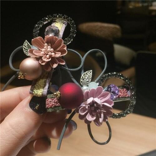 Fashion Women Rhinestone crystal Barrette hairpin flowers Hair Clips Girls delicate Ponytail Hair Accessories wholesale