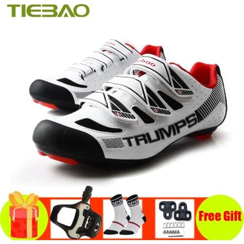 Tiebao Pro Cycling Shoes Sapatilha Ciclismo SPD-SL Pedals Self-locking Breathable Superstar Sneakers Athletic Road Bike Shoes