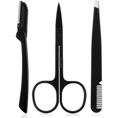 Professional Eyebrow Trimming Tool Set Eyebrow Tweezer Eyelash Cutter Eyebrow Clipper Stainless Steel Eyebrow Makeup Scissors