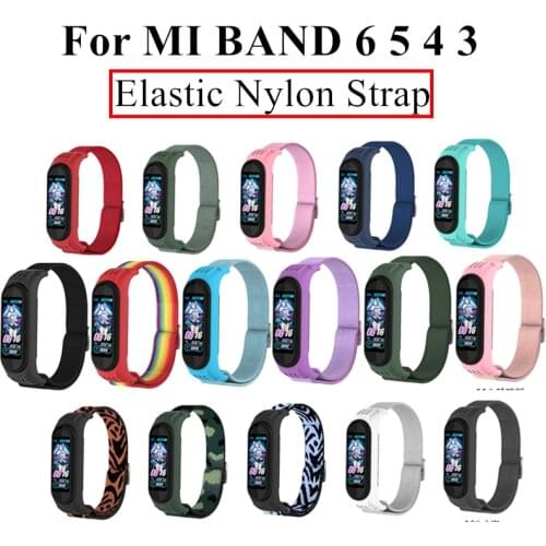 For Xiaomi MI Band 6 5 4 3 Nylon strap Elastic Replacement Bracelet Sport Wristband mi Band 4 3 Smart Watch Accessories Loop