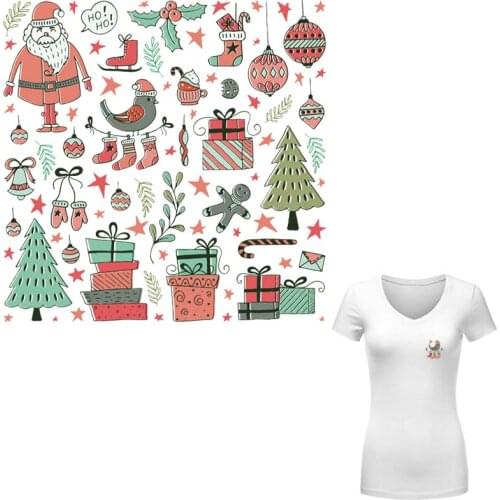 Christmas Sheet Ironing Stickers Christmas Sock Hat Stickers Diy Accessory Clothes Fashion Iron On Heat Transfer Patch Iron