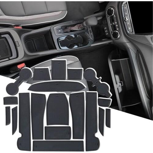RUIYA For Trailblazer 2021 Car Door Groove Mat Anti-slip Slot Pad Auto Interior Organizer Accessories Black/White/Red 19 Pcs/Set