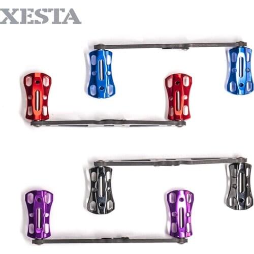 XESTA Fishing Reels handle fit for daiwa reels Double Alloy Knob Hole Size 8x5 mm&7x4 mm Carbon Fiber Rod Stainless Steel Shaft