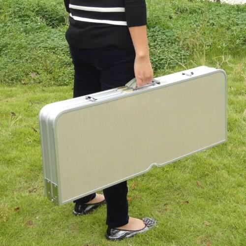 Foldable Table and Chair Outdoor Furniture Pluggable Umbrella Folding Picnic Table Metal Portable An on-board Camping Table