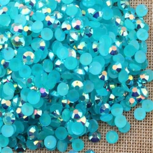 2MM 3MM 4MM 5MM 6MM Bling DIY Blue Jelly AB Color Resin Rhinestones Hand Craft Flatback Resin Stone Garment&Nail Arts Decoration