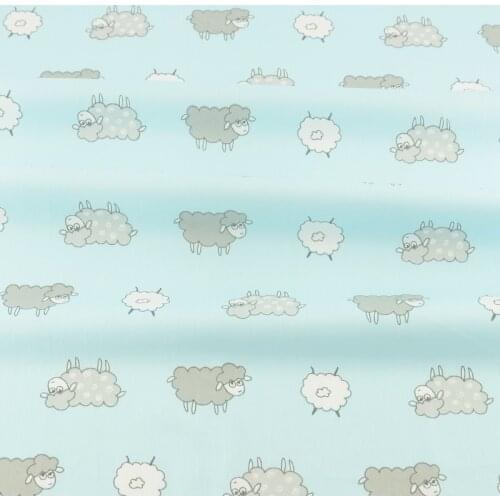 Sewing Cloth Blue Sheep Craft Teramila Fabrics Decoration Cotton Fabric Patchwork Tecido Bedding Tissue Quilting Home Textile