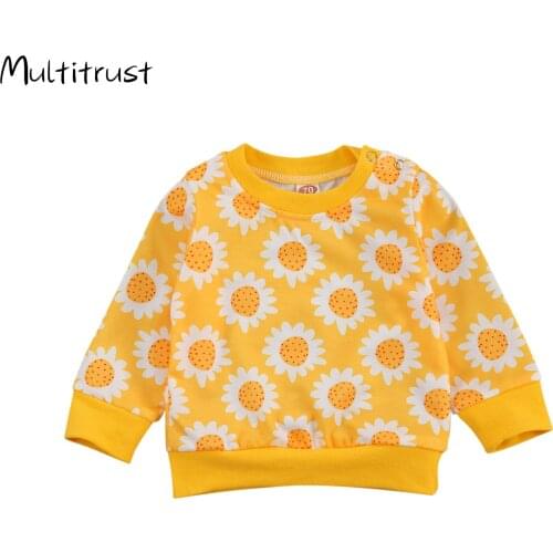 Sweatshirts for girl 0-24M baby sweatshirt sunflower christmas tops for girls kids costume undefined baby girl clothes Hoodies