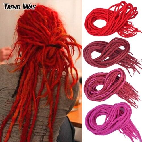 Trend Way Synthetic Hair Long Crochet Braiding Hair Extension 10/Strands For Men For Child 22inch Wool Soft Dreadlocks For Women