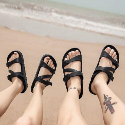 Unisex Summer Cool Beach Slippers 2021 Fashion Men Women Sandals Light Weight two belts casaul sport shoes plain for lover