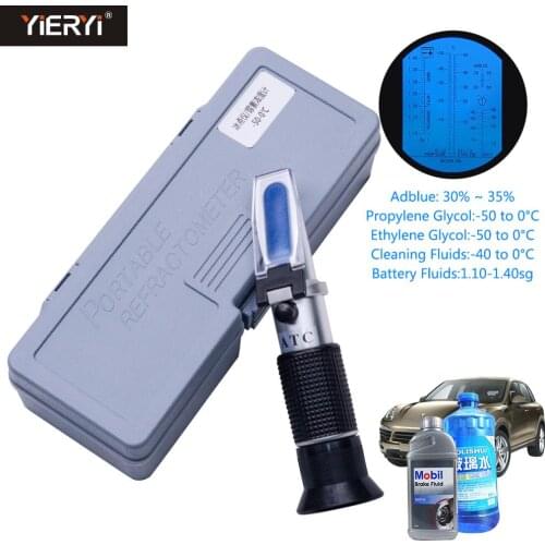 Yieryi Hand Held Tester Tool 4 In 1 Engine Fluid Glycol Antifreeze Freezing Point Car Battery Refractome ATC With Plastic Box