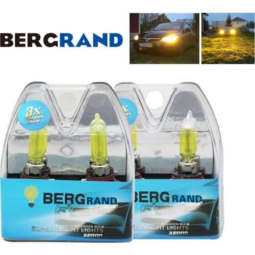 HB4 9006 HB3 9005 55W Yellow Halogen Bulb Head Lamp 2700K High Low Beam Car Headlight Bulb Hard Glass High Visibility Auto Lamp