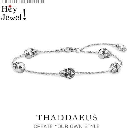 Five Exquisite Feminine Skulls Bracelets 2020 Autumn Link Chain 925 Sterling Silver Enigmatic Aura Jewelry Rebel Gift For Women