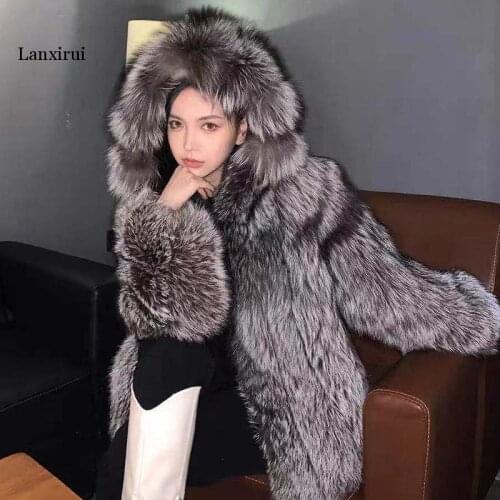 Women winter fur coats men made fox fur coat fluffy fur jacket hood fur coat luxury fashion fur clothes wholesale