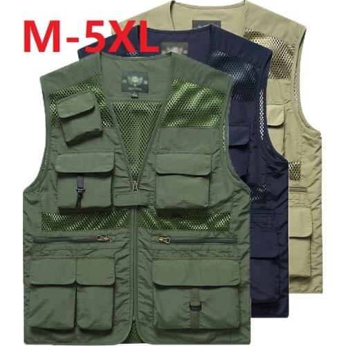 Unloading Men Hiking Multi-Pockets Tactical Classic Quick-Dry Vest Tool Sleeveless Coat Work Photographer Mesh Outdoor Waistcoat