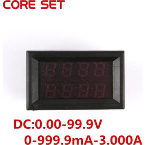 0.28" Dual LED Display Digital Ammeter Voltmeter DC 0-100V/1A/3A 4 Bit 5 Wire Car Panel Voltage Current Meter Red LED