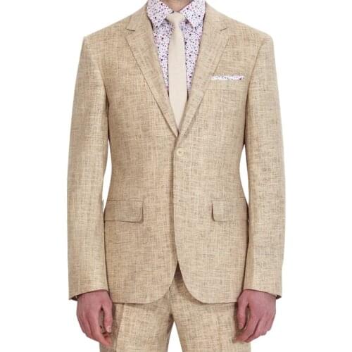 New ArrivaL Linen Summer Beach Costume Homme Men Wedding Suits Male Blazers Slim Fit Suits Men Business Formal Party 2 Pcs