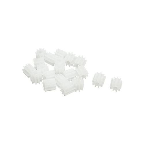20 Pcs 5.5mm x 2mm 9 Teeth Plastic Gear for Car Model Motor Gearbox Shaft