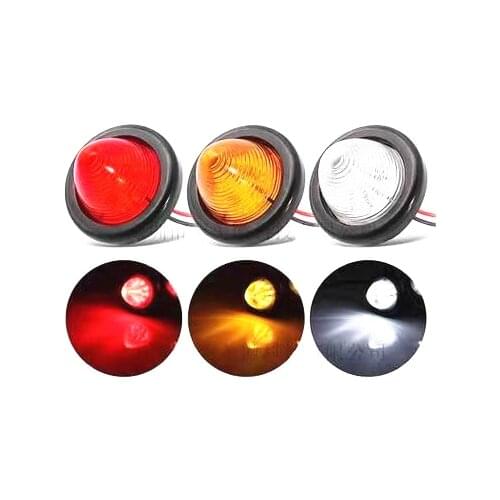 4x LED red amber white 2" Truck Trailer RearRound Side Marker Light Beehive Cone Lights with Grommet and Wiring