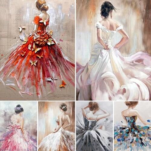 5D DIY Diamond Painting Ballet Woman Cross Stitch Kit Full Drill Square Embroidery Portrait Mosaic Art Picture Home Decor Gift