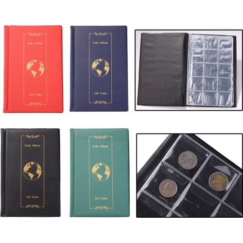 150 Pockets Coins Album Collection Book Commemorative Coin Storage Holders PVC Coin Album Collection Book Gifts