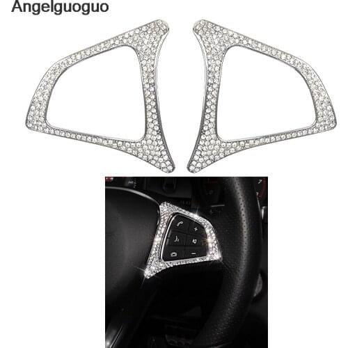 Car Silver Steering Wheel Button Cover Trim Sticker For Mercedes Benz CLA/GLA/ C W205 /GLC X253Class Accessories