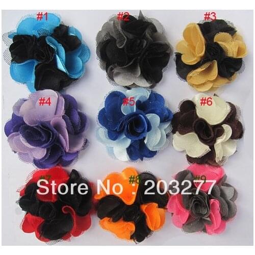 Free shipping!24PCS/LOT 6CM New satin MESH flowers mens corsage brooch pin