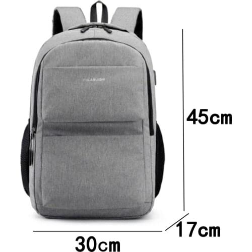 Large Inch Laptop Backpack USB Men Computer Backpack Oxford Work Bag Waterproof Backpack College Rucksack