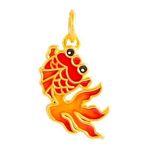 Pure 24K Yellow Gold Bracelet Women Red Colour Fish Bracelet