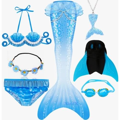 Kids Colorful Swimming Mermaid Tail Girl Summer Holiday Beach Clothes Mermaid Vacation Costume Party Bikini Dress