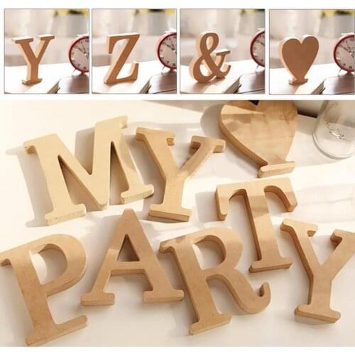 Hot Sale Large Size Retro Wooden Capital Letters Alphabet DIY Personalised Name Design Art Craft For Home Wedding Party Deco