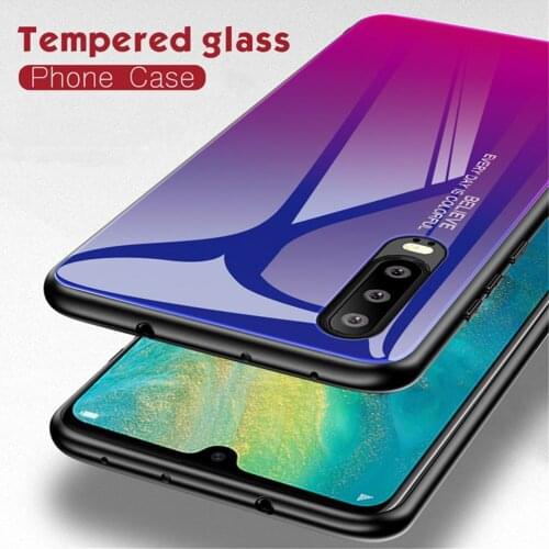 Gradient Tempered Glass Case For Huawei P40 P30 P20 lite Pro Mate 20 Y5 Y6 2019 Cover for Honor 9X 8X 20 8A 10i 10 9 lite Cases