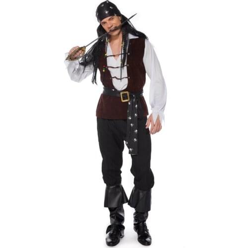 Halloween New Men Cosplay Pirate Costumes Carnival Pirate Stage Performance Costume Christmas Male Party Suit